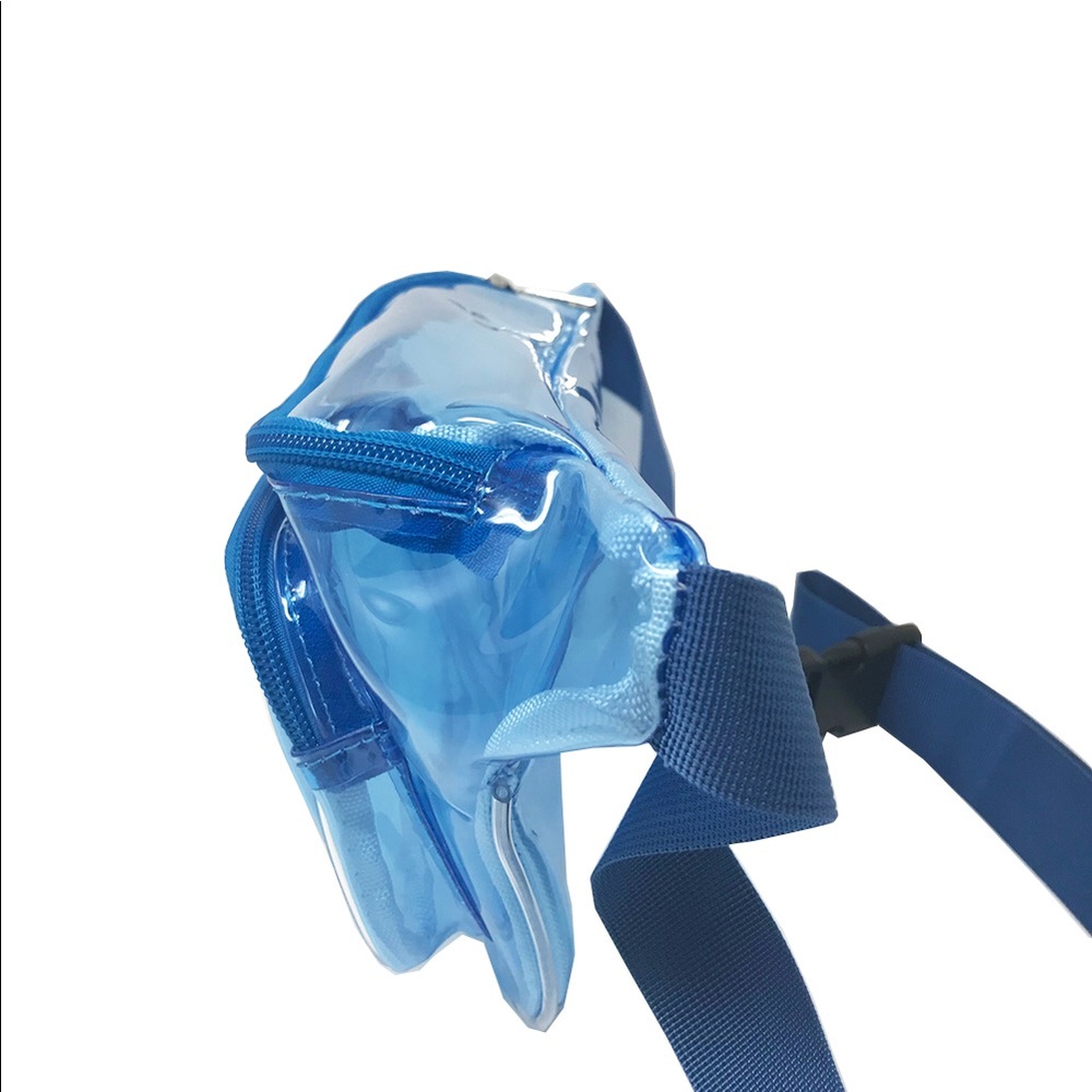 Clear Fanny Pack Polyurethane Mini Bag w 3 zipper - Picture 3 of 3